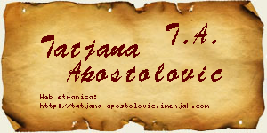 Tatjana Apostolović vizit kartica